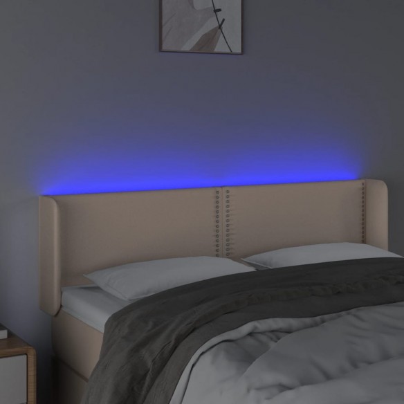 Tête de lit à LED Cappuccino 147x16x78/88 cm Similicuir
