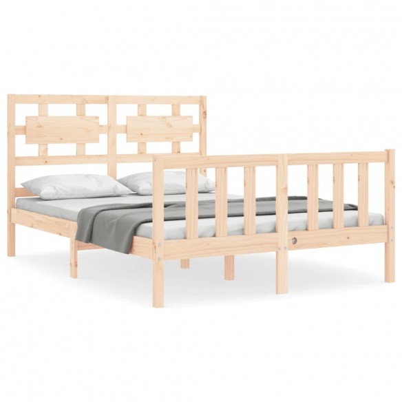 Cadre de lit avec tête de lit 120x200 cm bois massif