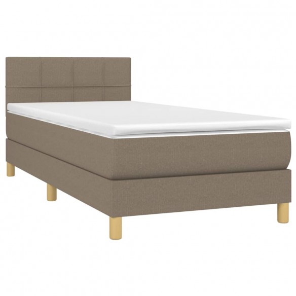 Sommier à lattes de lit avec matelas Taupe 80x200 cm Tissu