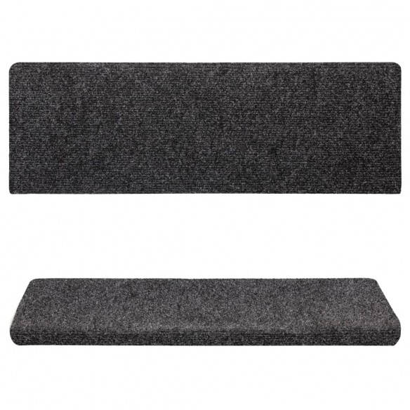 Tapis de marches d'escalier 5 pcs Gris 65x21x4 cm Aiguilleté