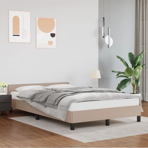 Cadre de lit avec tête de lit Cappuccino 140x200 cm Similicuir