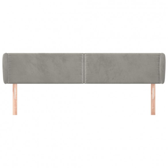 Tête de lit avec oreilles Gris clair 163x23x78/88 cm Velours