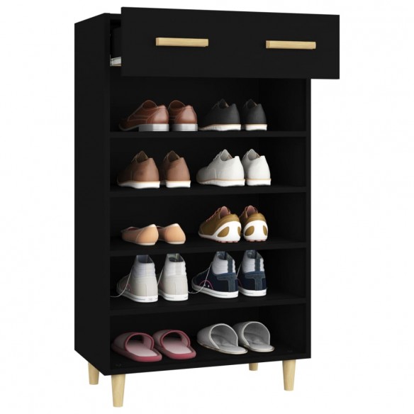 Armoire à chaussures Noir 60x35x105 cm Bois d'ingénierie