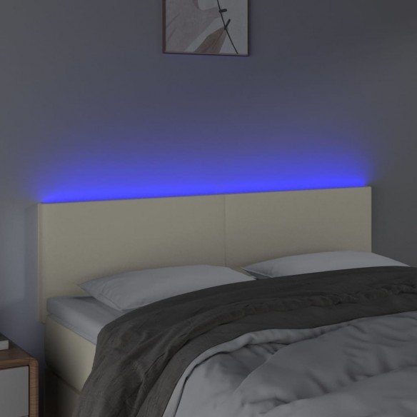 Tête de lit à LED Crème 144x5x78/88 cm Similicuir