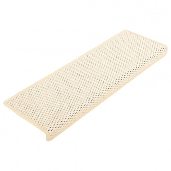 Tapis d'escalier autocollants 15 pcs 65x21x4 cm Crème