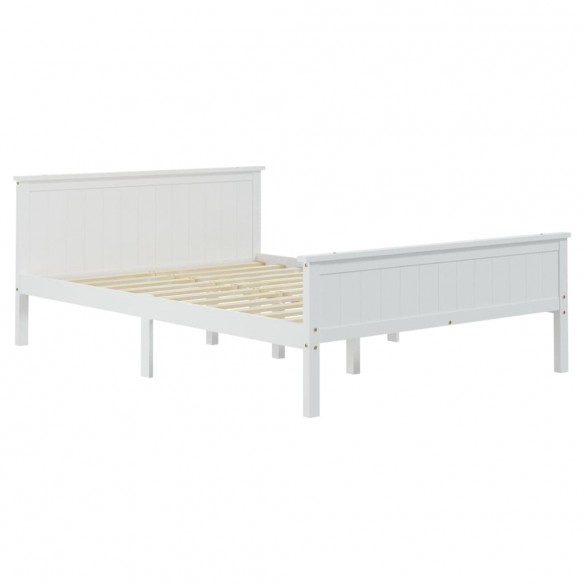 Cadre de lit Blanc Bois de pin massif 160x200 cm