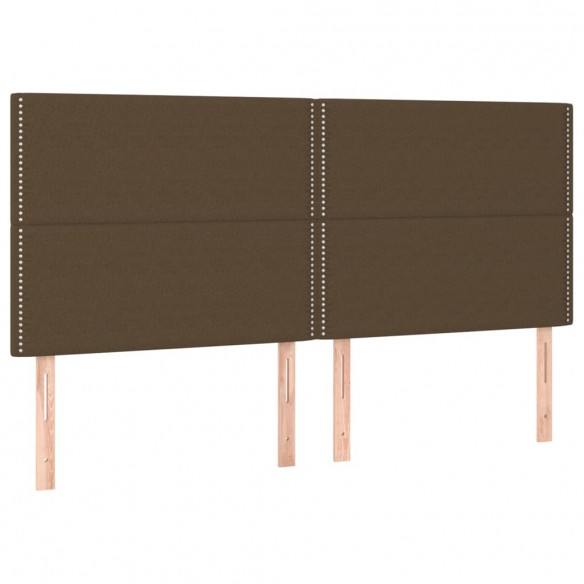 Têtes de lit 4 pcs Marron Foncé 90x5x78/88 cm Tissu