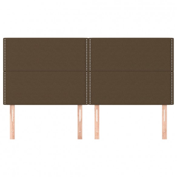 Têtes de lit 4 pcs Marron Foncé 90x5x78/88 cm Tissu