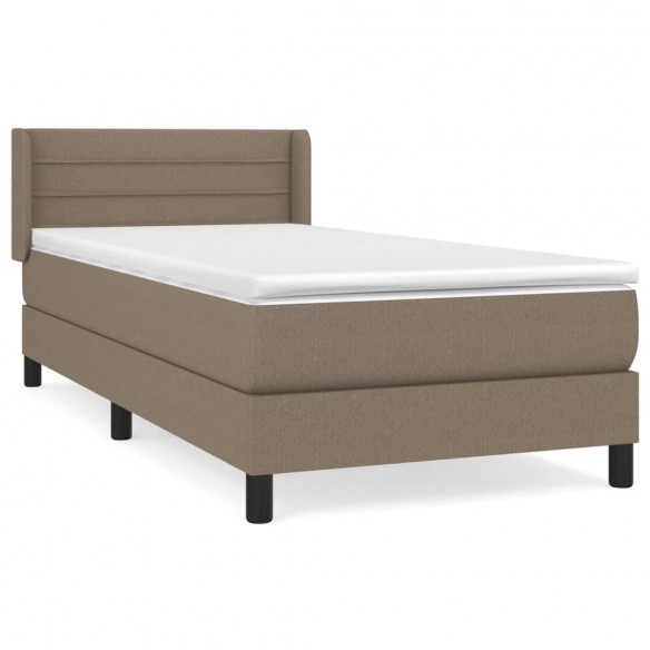 Sommier à lattes de lit avec matelas Taupe 100x200 cm Tissu