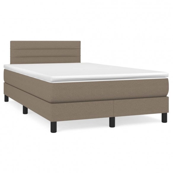 Cadre de lit avec matelas Taupe 120x200 cm Tissu