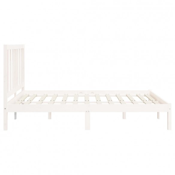 Cadre de lit Blanc Bois massif 120x200 cm