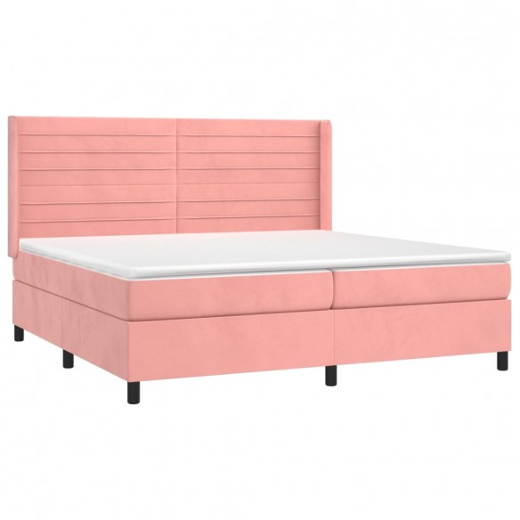 Cadre de lit matelas et LED Rose 200x200 cm Velours