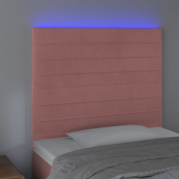 Tête de lit à LED Rose 100x5x118/128 cm Velours
