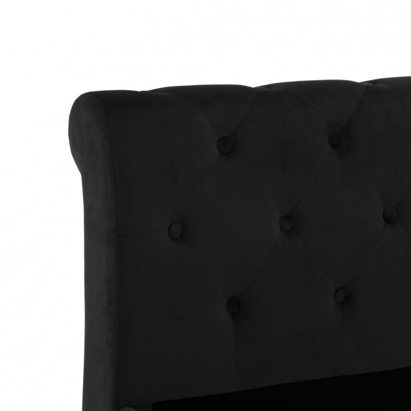 Cadre de lit Noir Velours 140 x 200 cm