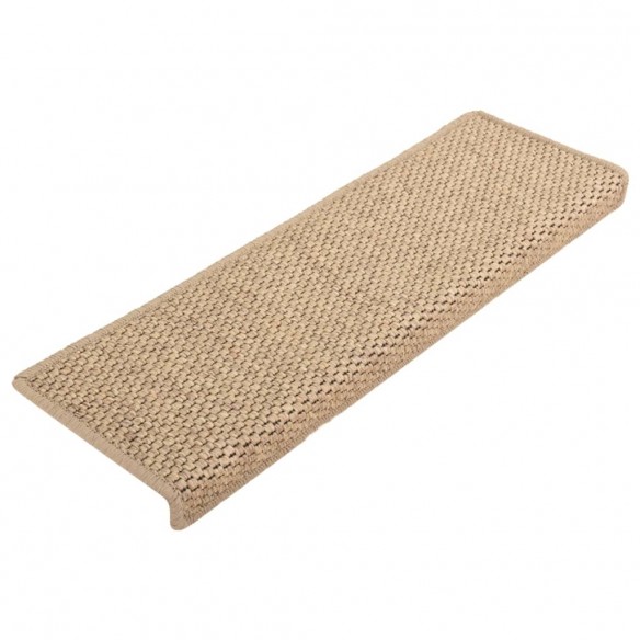 Tapis d'escalier autocollants 15 pcs 65x21x4 cm Sable