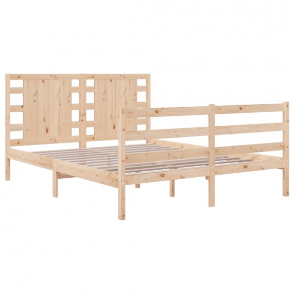 Cadre de lit bois de pin massif 135x190 cm double