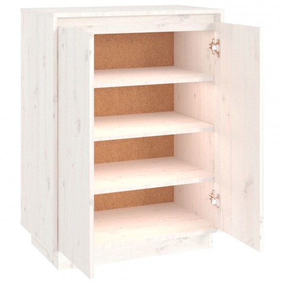 Armoire à chaussures Blanc 60x35x80 cm Bois de pin massif