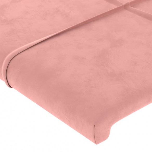 Cadre de lit avec tête de lit Rose 100x200 cm Velours