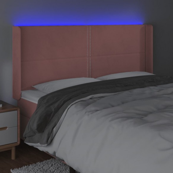 Tête de lit à LED Rose 203x16x118/128 cm Velours
