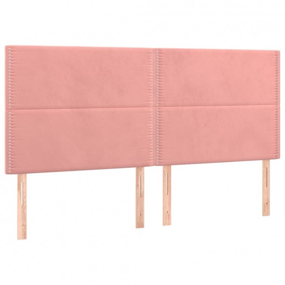 Sommier à lattes de lit matelas et LED Rose 200x200 cm Velours