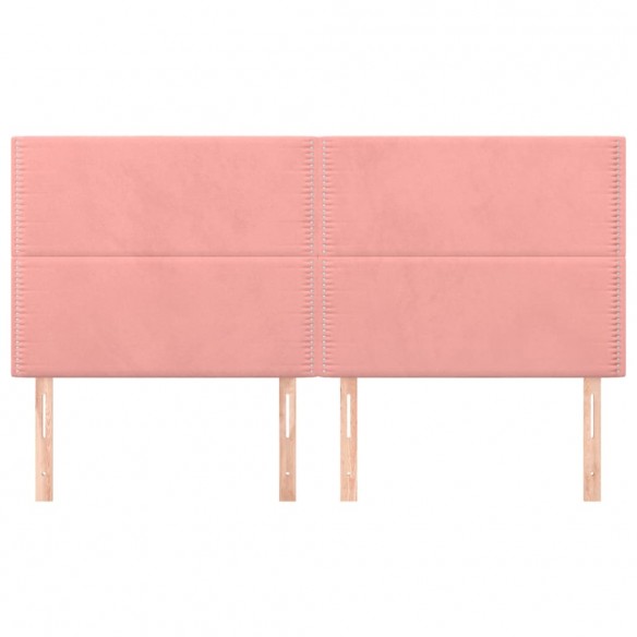 Têtes de lit 4 pcs Rose 100x5x78/88 cm Velours