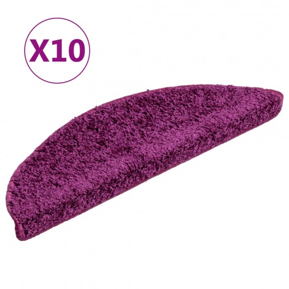 Tapis d'escalier 10 pcs 56x17x3 cm Violet