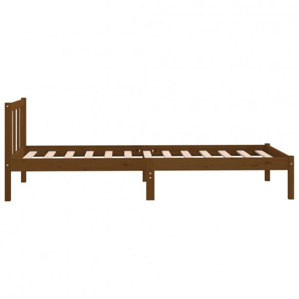 Cadre de lit Marron miel Bois de pin massif 100x200 cm