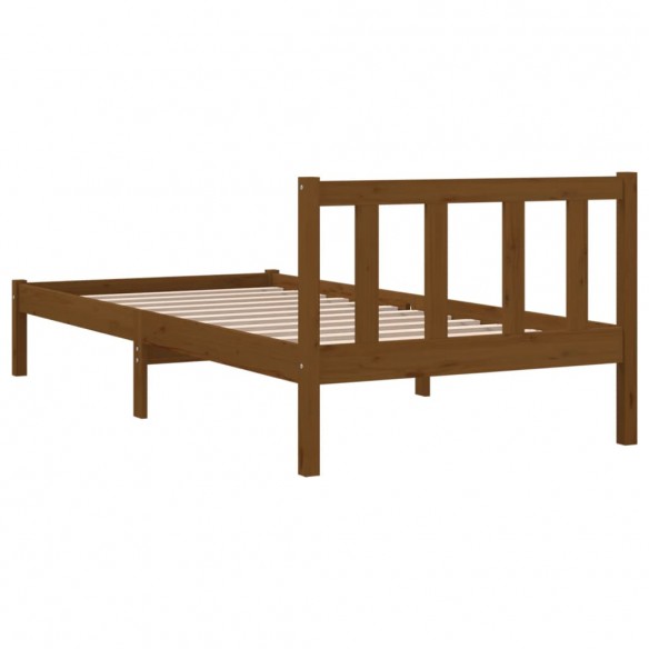 Cadre de lit Marron miel Bois de pin massif 100x200 cm