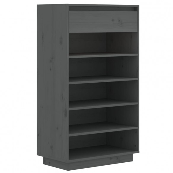 Armoire à chaussures Gris 60x34x105 cm Bois de pin massif