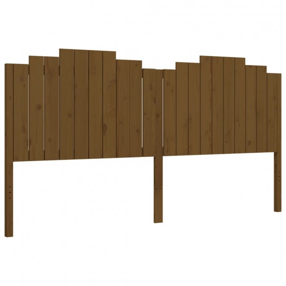 Cadre de lit avec tête de lit marron miel 200x200cm bois massif