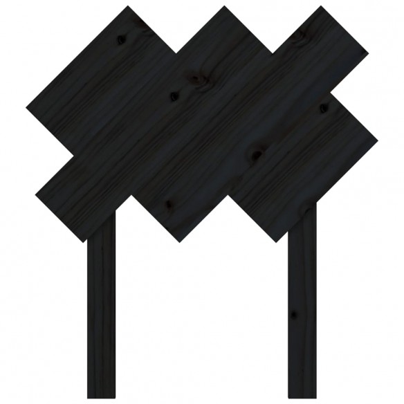 Tête de lit Noir 72,5x3x81 cm Bois massif de pin