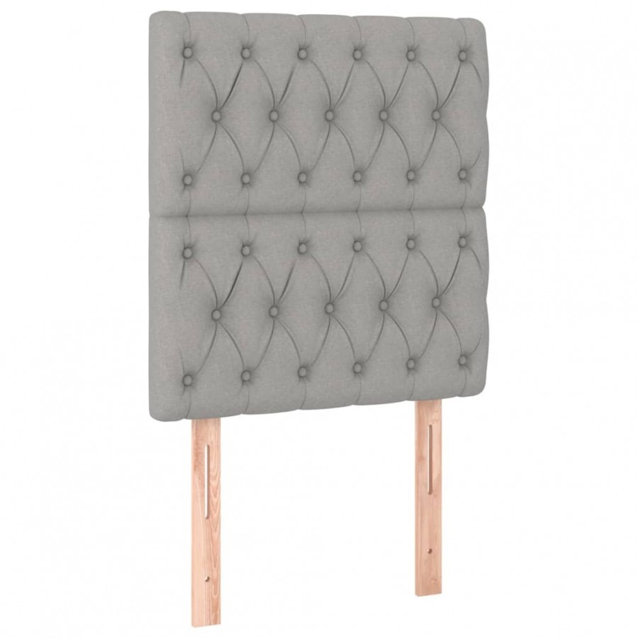 Têtes de lit 2 pcs Gris clair 80x7x78/88 cm Tissu Têtes de lit 2 pcs Gris clair 80x7x78/88 cm Tissu