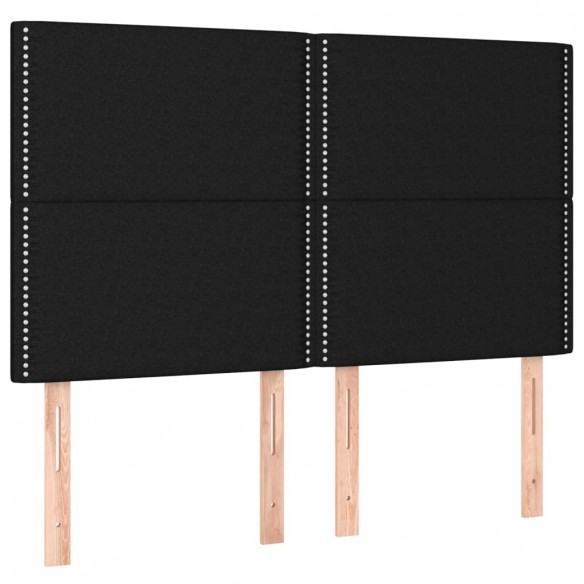 Cadre de lit et matelas et LED Noir 140x200 cm Tissu