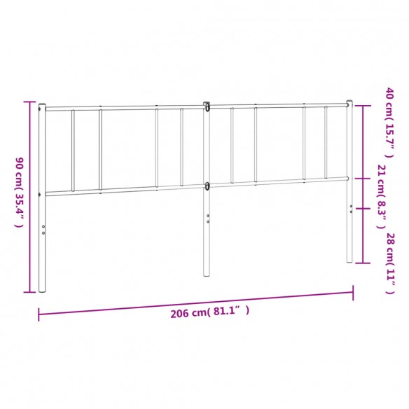 Tête de lit métal noir 200 cm