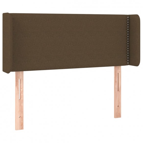 Tête de lit avec oreilles Marron Foncé 93x16x78/88 cm Tissu