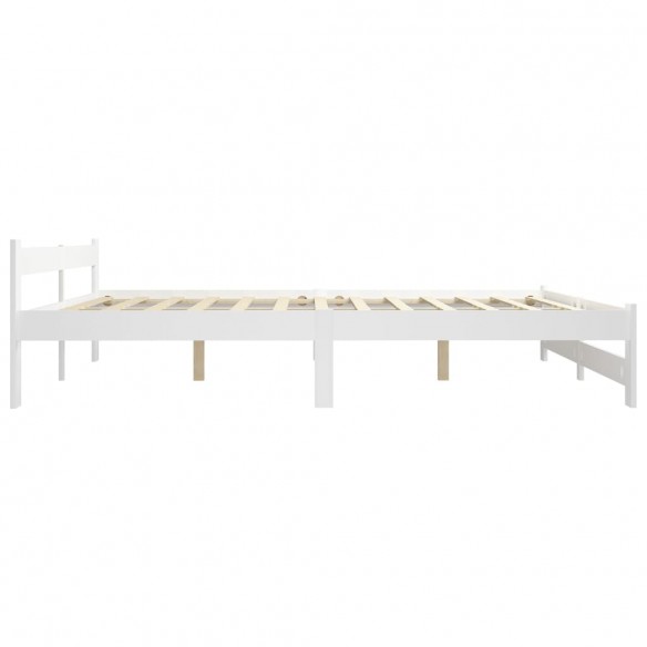 Cadre de lit Blanc Bois de pin massif 120x200 cm