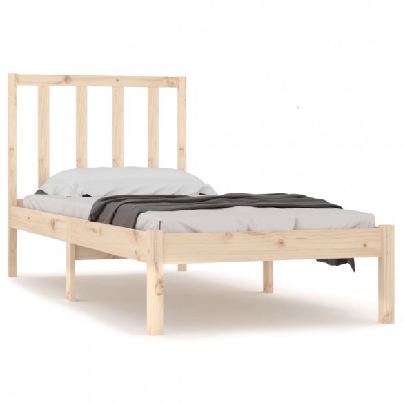 Cadre de lit bois de pin massif 75x190 cm petit simple