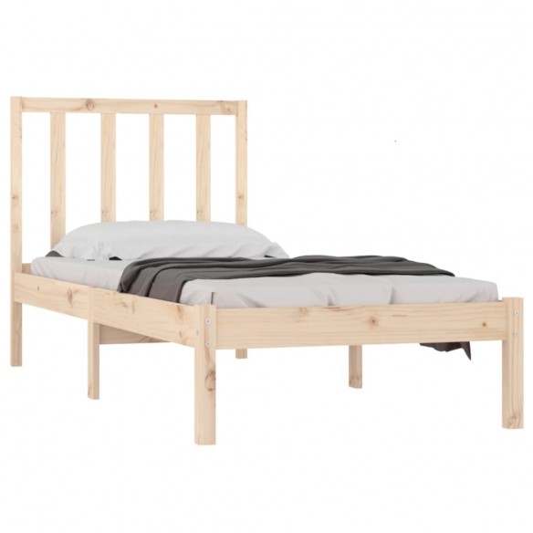 Cadre de lit bois de pin massif 75x190 cm petit simple