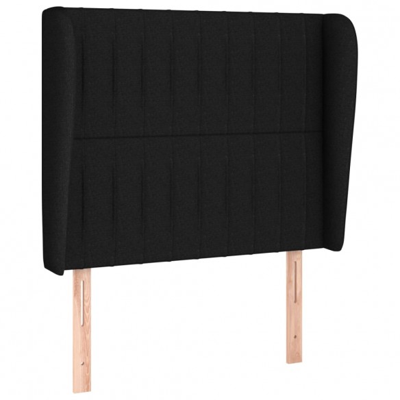 Cadre de lit avec matelas Noir 100x200 cm Tissu