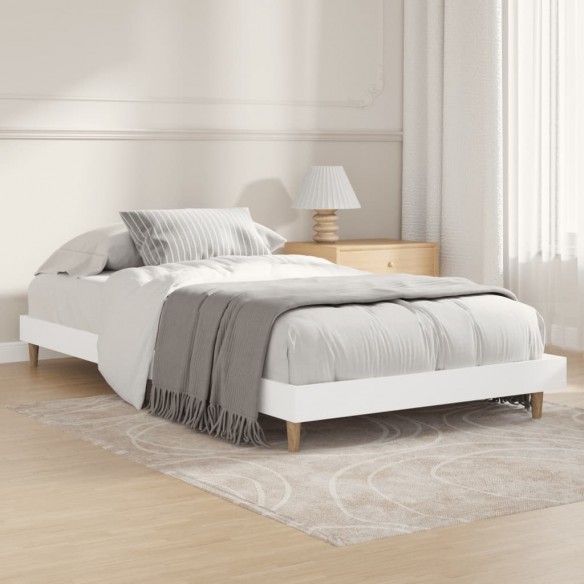 Cadre de lit blanc 100x200 cm bois d'ingénierie