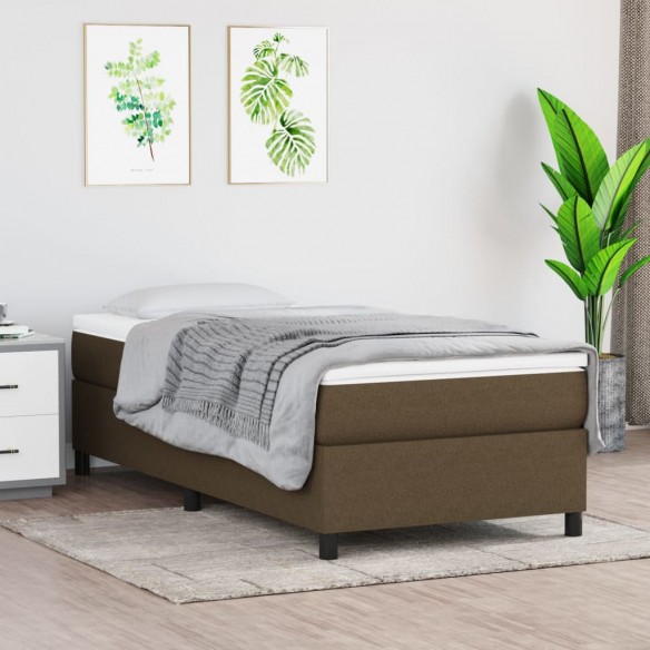 Sommier à lattes de lit avec matelas Marron foncé 90x200 cm