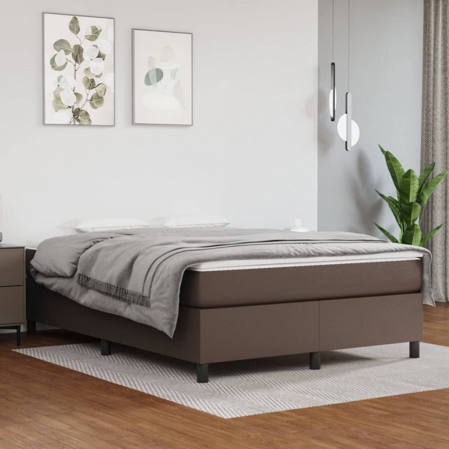 Cadre de lit avec matelas Marron 140x190 cm