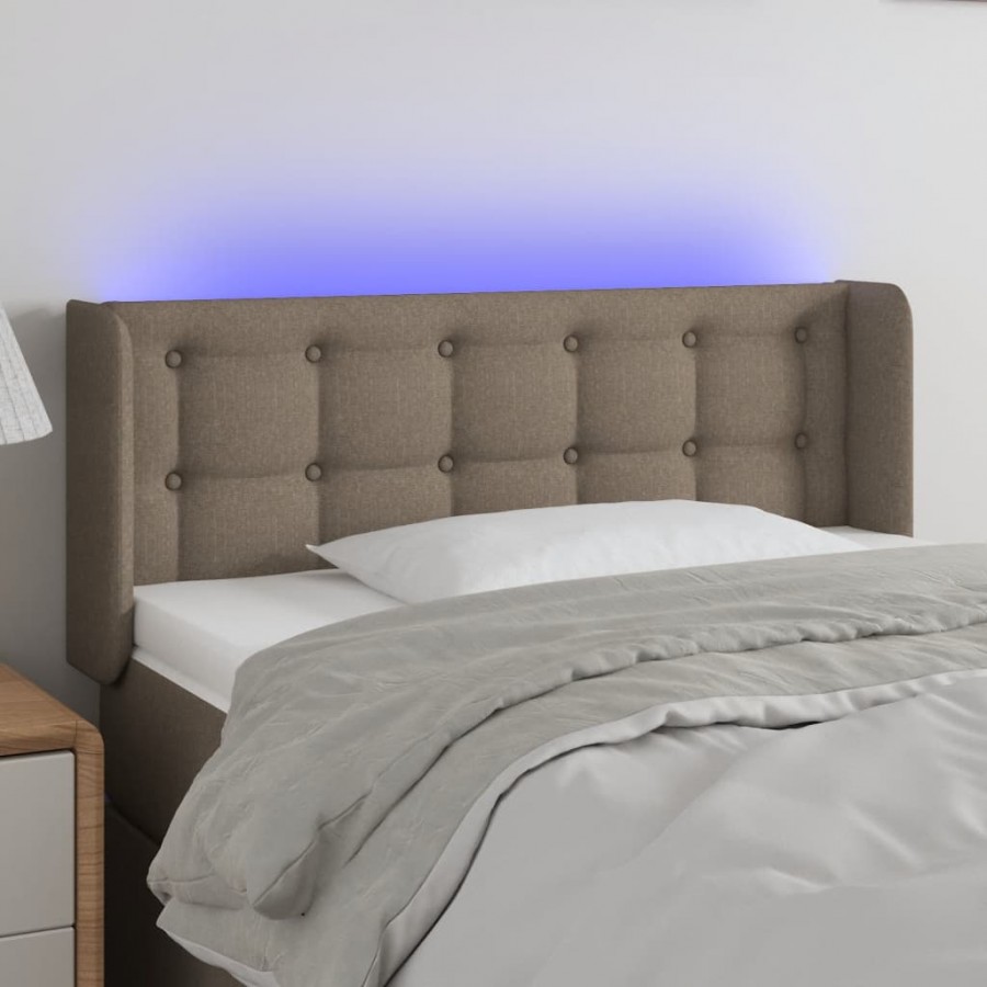 Tête de lit à LED Taupe 83x16x78/88 cm Tissu