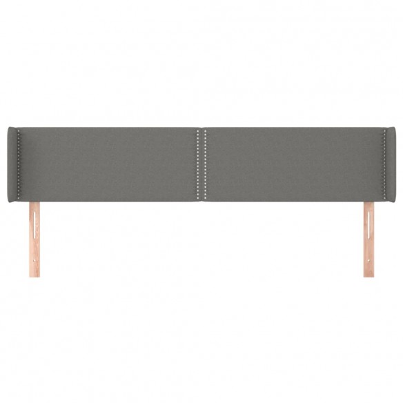 Tête de lit avec oreilles Gris foncé 203x16x78/88 cm Tissu