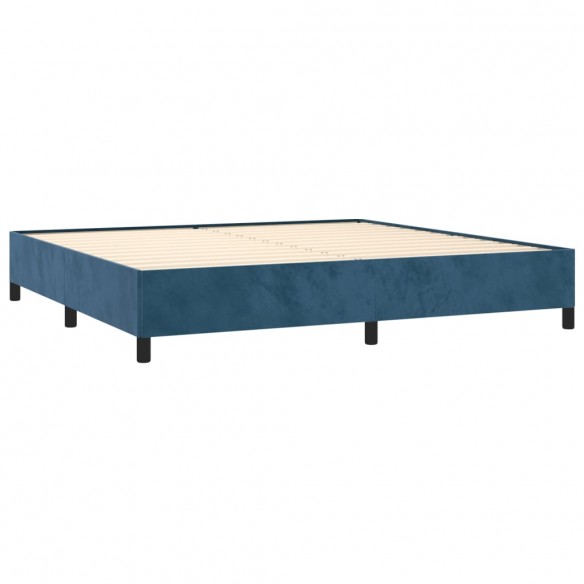 Cadre de lit et matelas Bleu foncé 200x200cm Velours