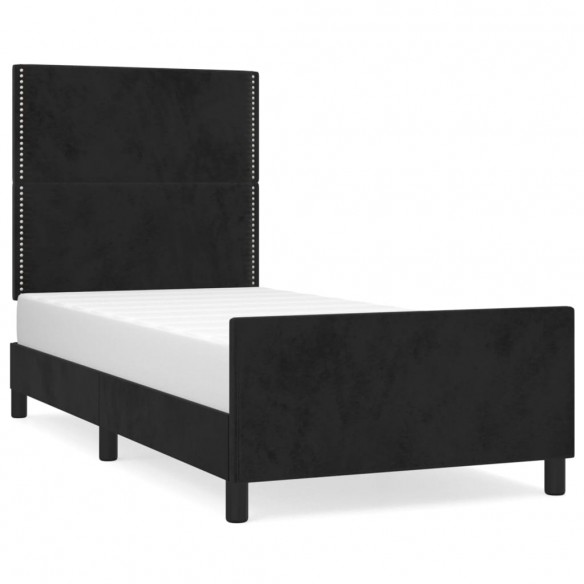 Cadre de lit avec tête de lit Noir 80x200 cm Velours