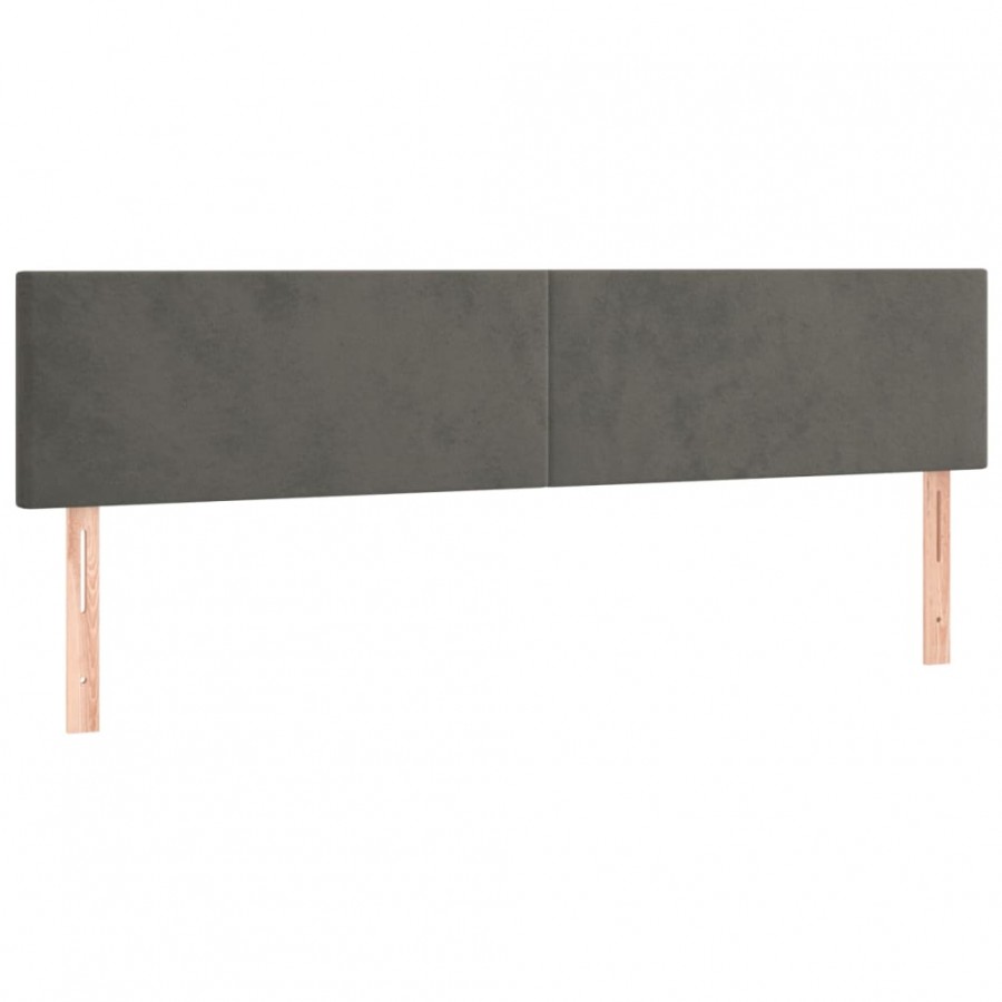 Têtes de lit 2 pcs Gris foncé 100x5x78/88 cm Velours Têtes de lit 2 pcs Gris foncé 100x5x78/88 cm Velours