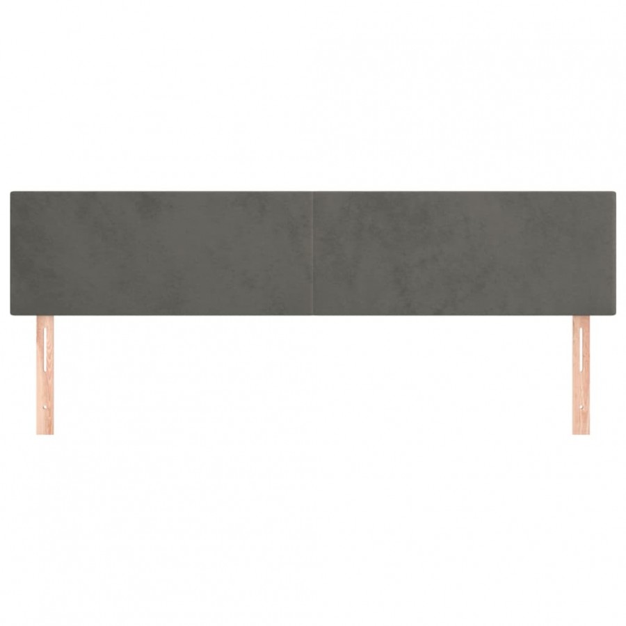 Têtes de lit 2 pcs Gris foncé 100x5x78/88 cm Velours Têtes de lit 2 pcs Gris foncé 100x5x78/88 cm Velours