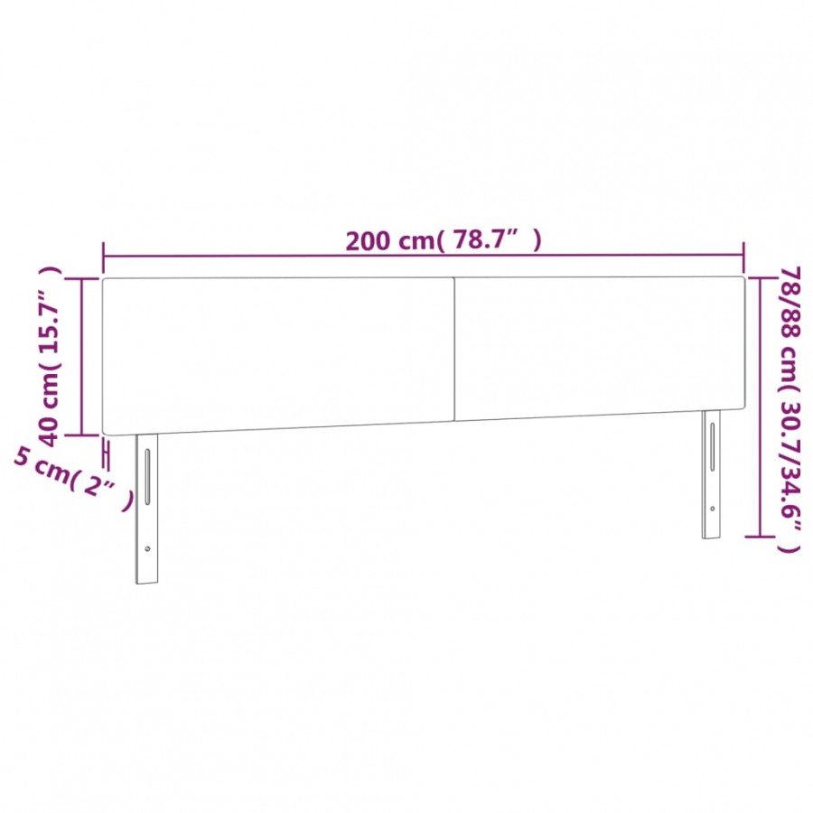 Têtes de lit 2 pcs Gris foncé 100x5x78/88 cm Velours Têtes de lit 2 pcs Gris foncé 100x5x78/88 cm Velours