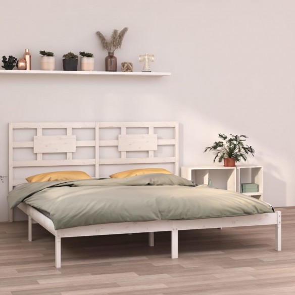 Cadre de lit Blanc Bois massif 160x200 cm